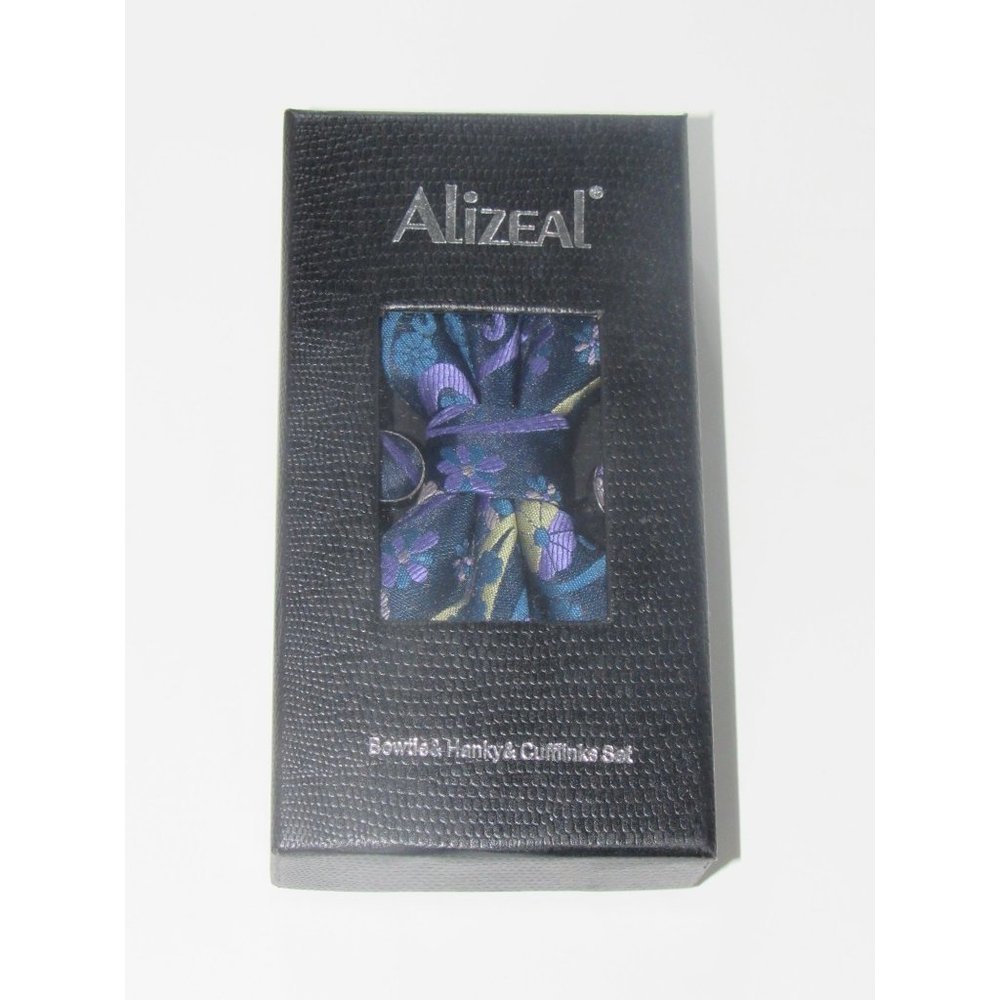 Alizeal Bowtie, Hankerchief, & Cufflinks Set